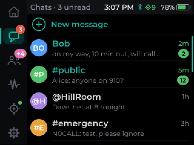 Cairn Chats screen