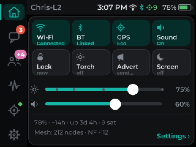 Cairn Quick panel screen
