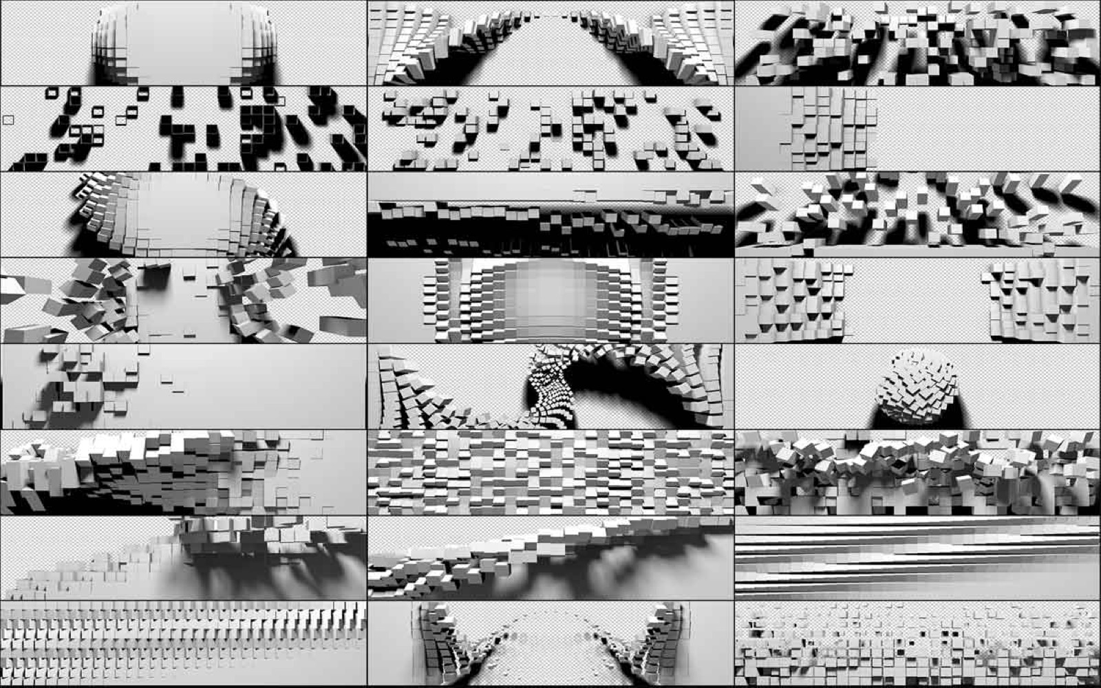 CubeWall Set 2 preview with raytraced shadows